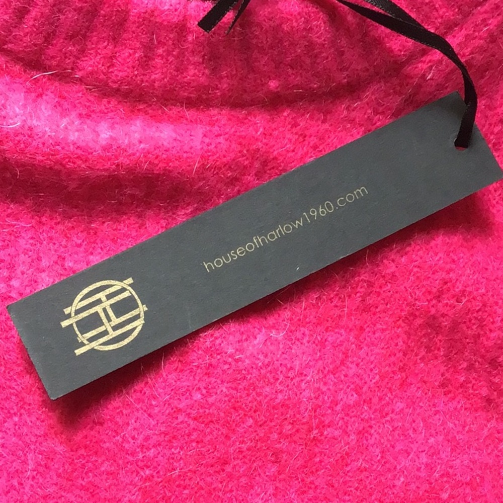 House of Harlow 1960 | Fuchsia Rhinestone Detail Sweater | Hot Pink Barbie Pink - Picture 5 of 12